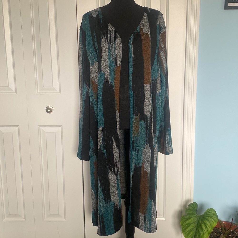 All Hours Made In The U.S.A Long Sleeve Colorful Bohemian Long Cardigan Duster